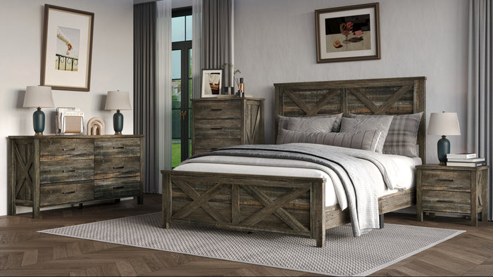 Home Design Niles King Bedroom Set, Brown