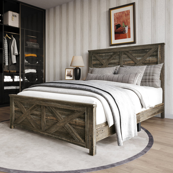 Home Design Niles Panel Bed Frame, Brown