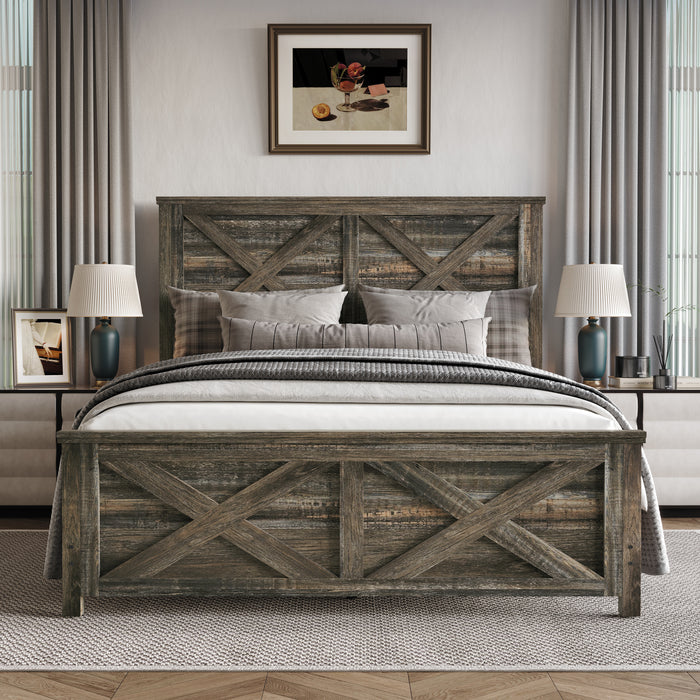 Home Design Niles Panel Bed Frame, Brown