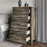 Home Design Niles 5 Drawer Chest, Brown