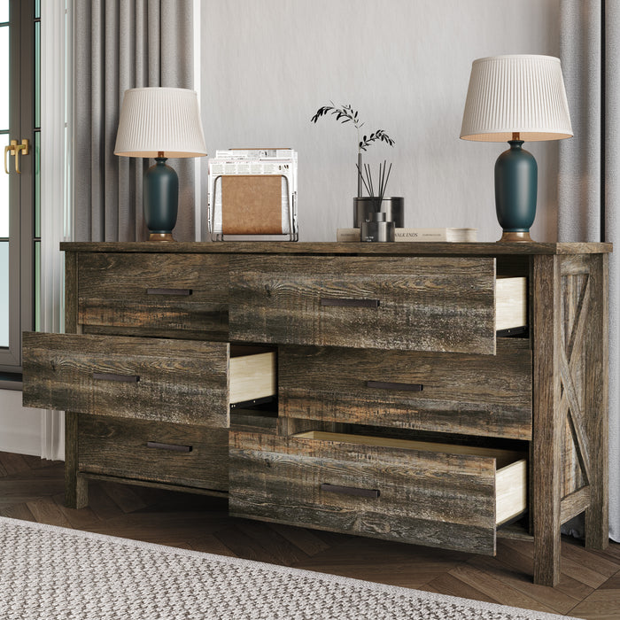 Home Design Niles 6 Drawer Dresser, Brown