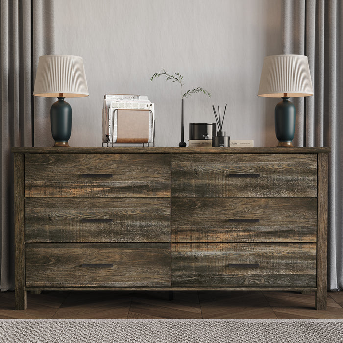 Home Design Niles 6 Drawer Dresser, Brown