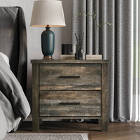 Home Design Niles 2 Drawer Nightstand, Brown