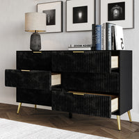 Home Design Alva 6 Drawer Dresser, Black