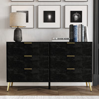 Home Design Alva 6 Drawer Dresser, Black