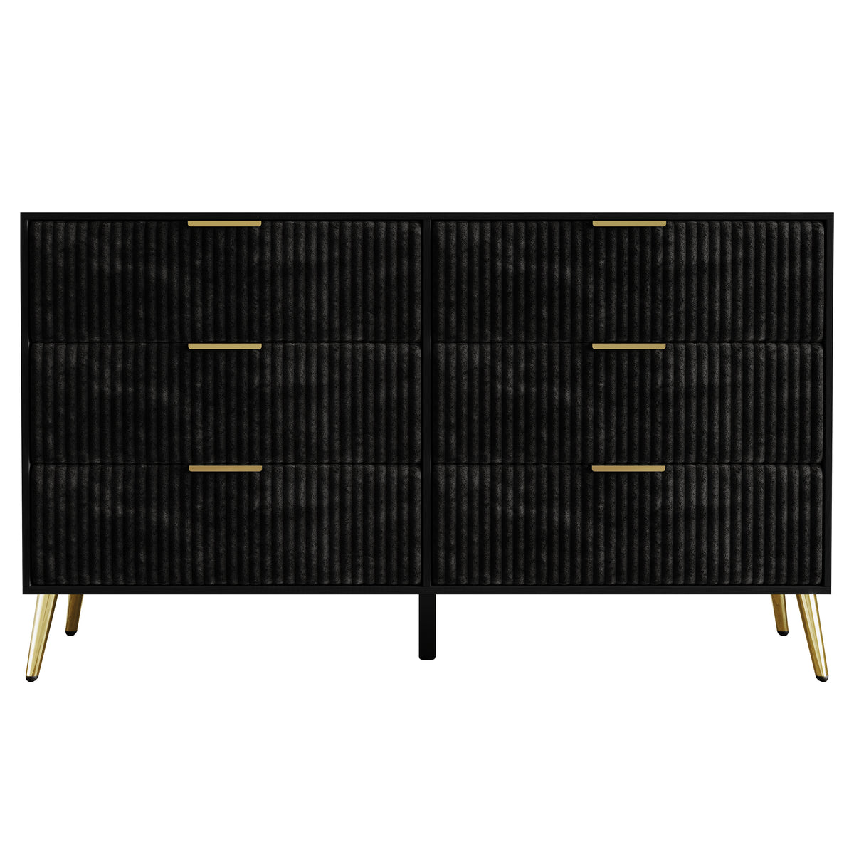 Home Design Alva 6 Drawer Dresser, Black