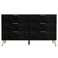 Home Design Alva 6 Drawer Dresser, Black