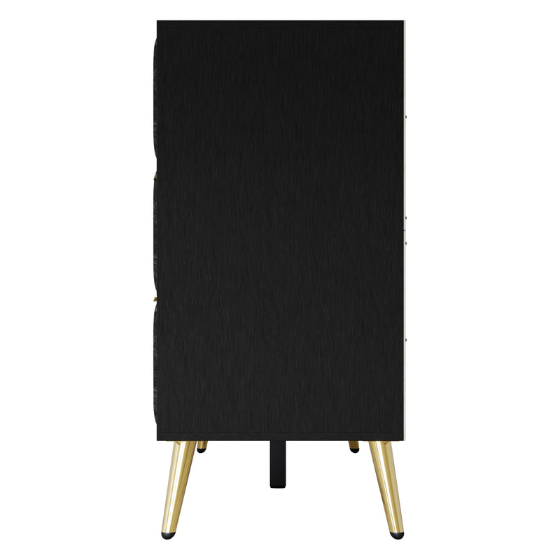 Home Design Alva 6 Drawer Dresser, Black