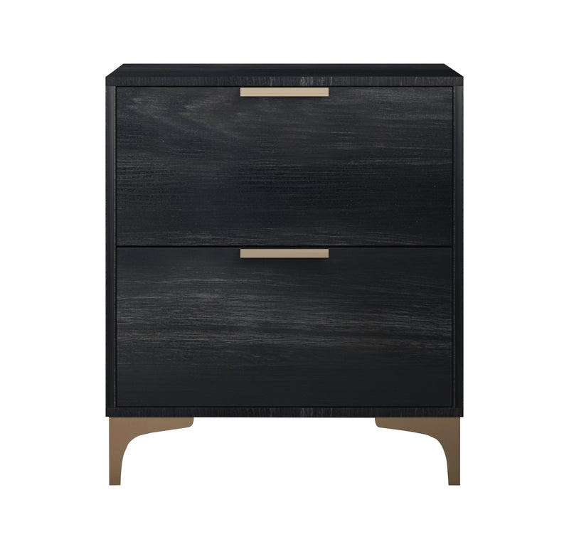 Home Design Sana Upholstered Panel Bed Frame with 2 Nightstands