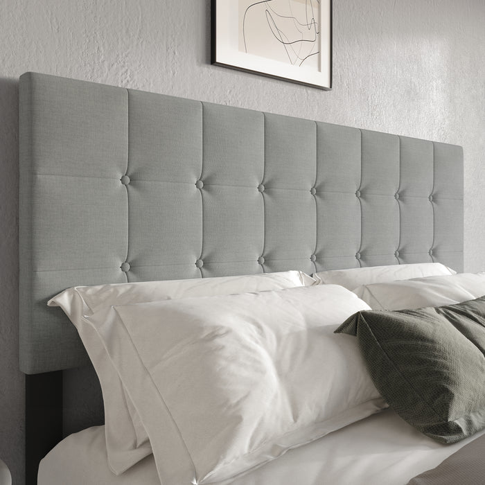 Home Design Ida Upholstered Transitional Adjustable Headboard With Button Tufted For Adult