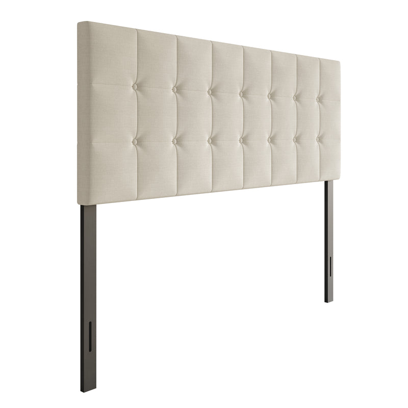 Home Design Ida Upholstered Transitional Adjustable Headboard With Button Tufted For Adult