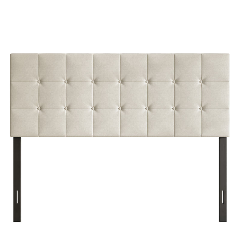 Home Design Ida Upholstered Transitional Adjustable Headboard With Button Tufted For Adult