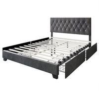 Home Design Sheffield Tufted Upholstered Storage Platform Bed Frame