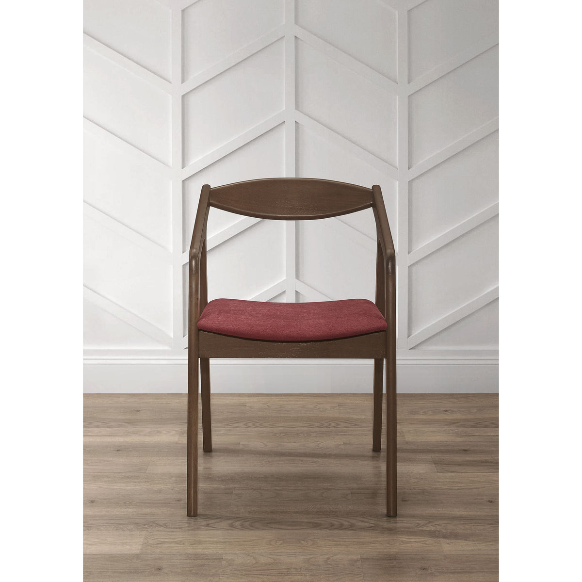 Home Design Joplin 7-Piece Dining Set, Brown/Red, Modern Design with Comfortable Upholstered Chairs