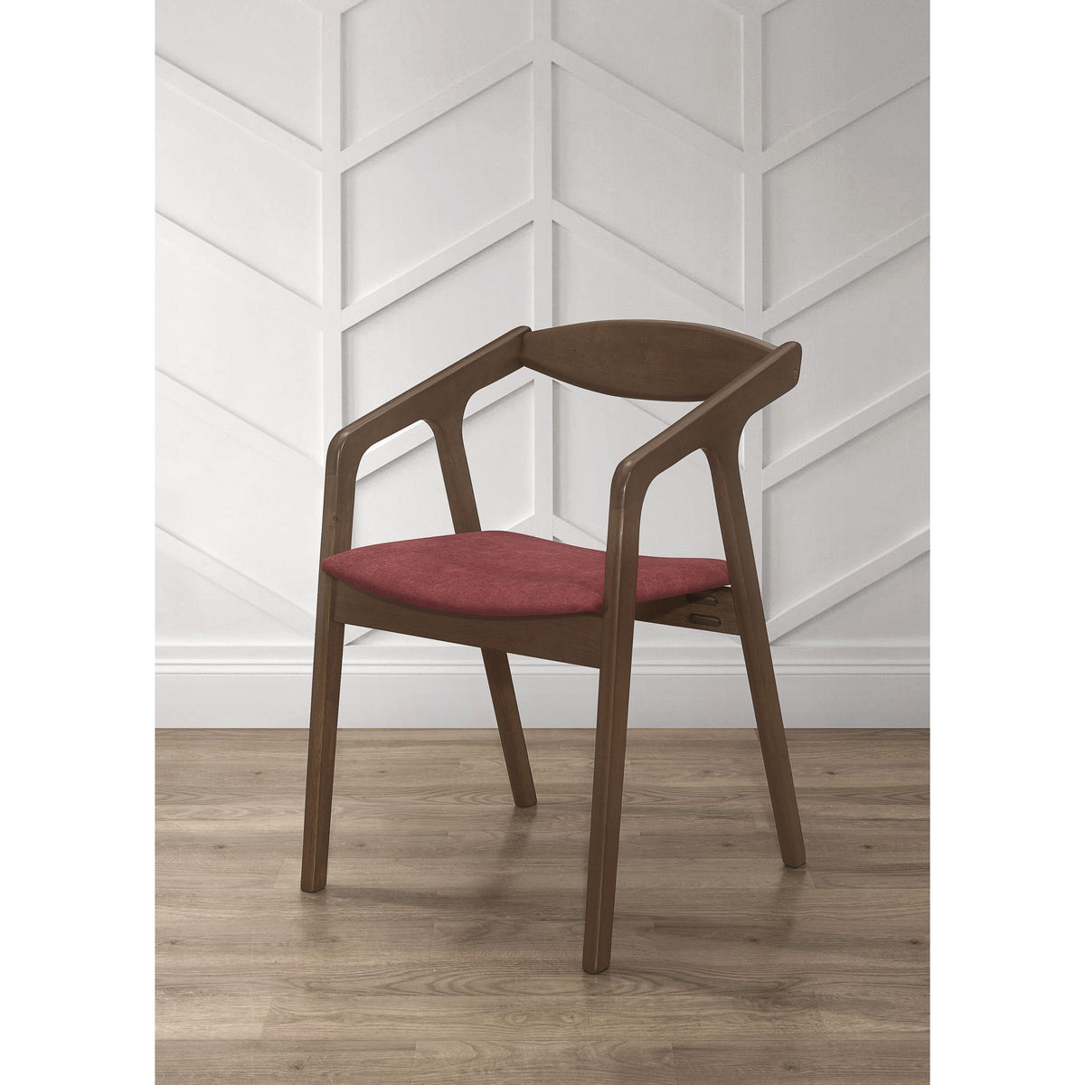 Home Design Joplin 7-Piece Dining Set, Brown/Red, Modern Design with Comfortable Upholstered Chairs