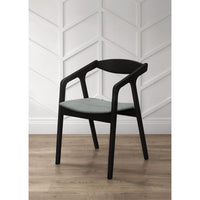 Home Design Joplin 7-Piece Dining Set, Black/Gray, Modern Design with Comfortable Upholstered Chairs