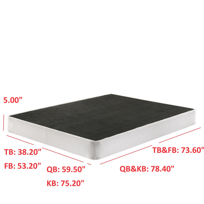 Home Design Concord Metal Box Spring, Black/White