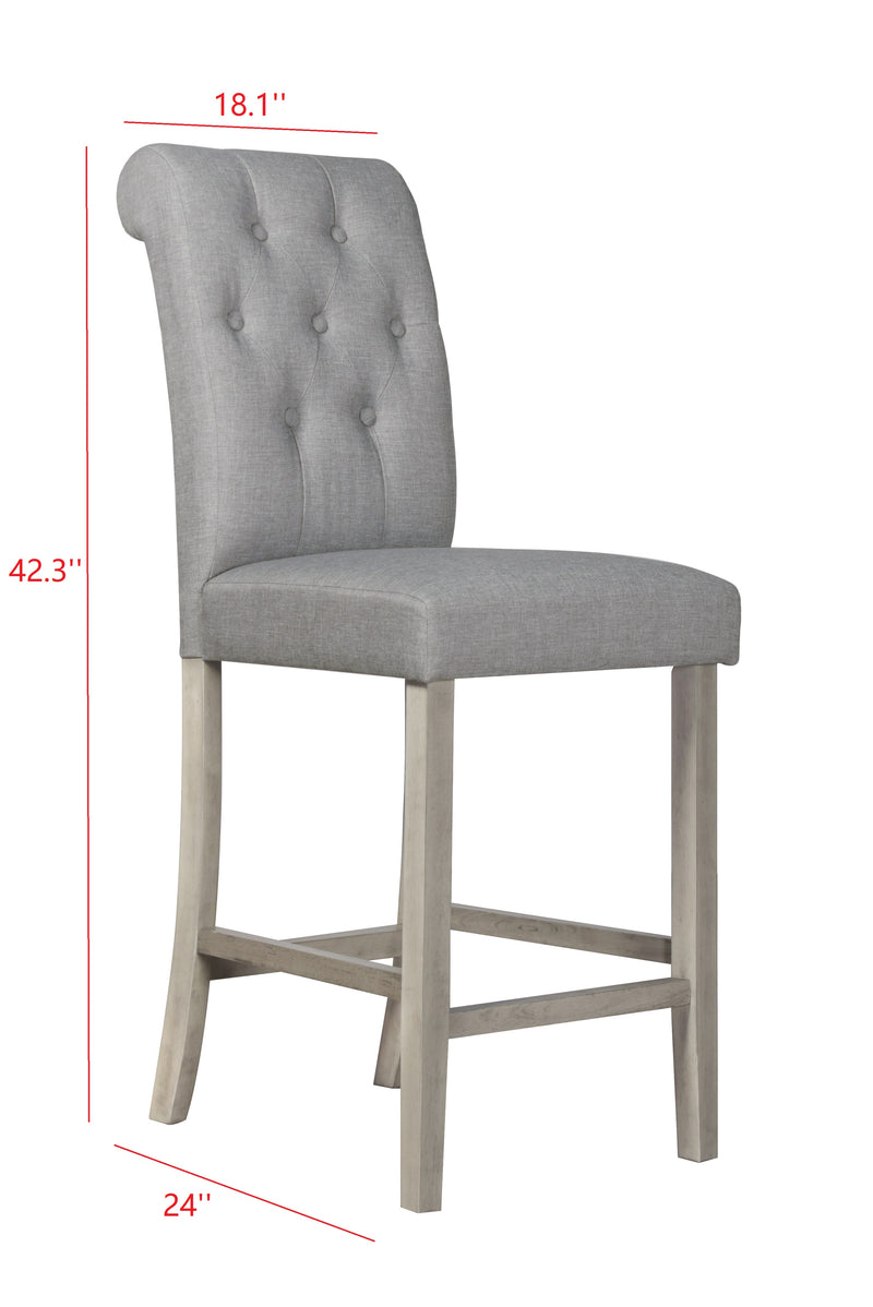 Dothan Counter Height 5 Piece Dining Set, Antique Gray/ Gray